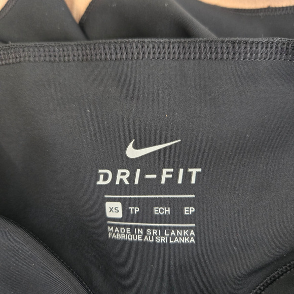 Nike Womens Power Pocket Lux Training Tight Leggings XS Black Beige Active Gym - Picture 8 of 13